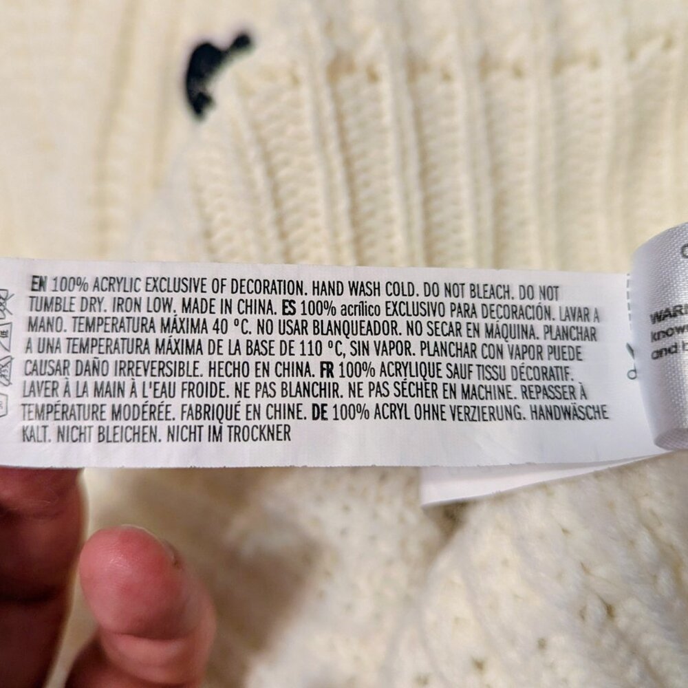 English Factory White/Black Heart Puff Sleeve Sweater - Picture 8 of 8